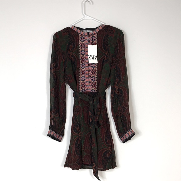 NWT ZARA JACQUARD RIBBON DRESS - Picture 8 of 15